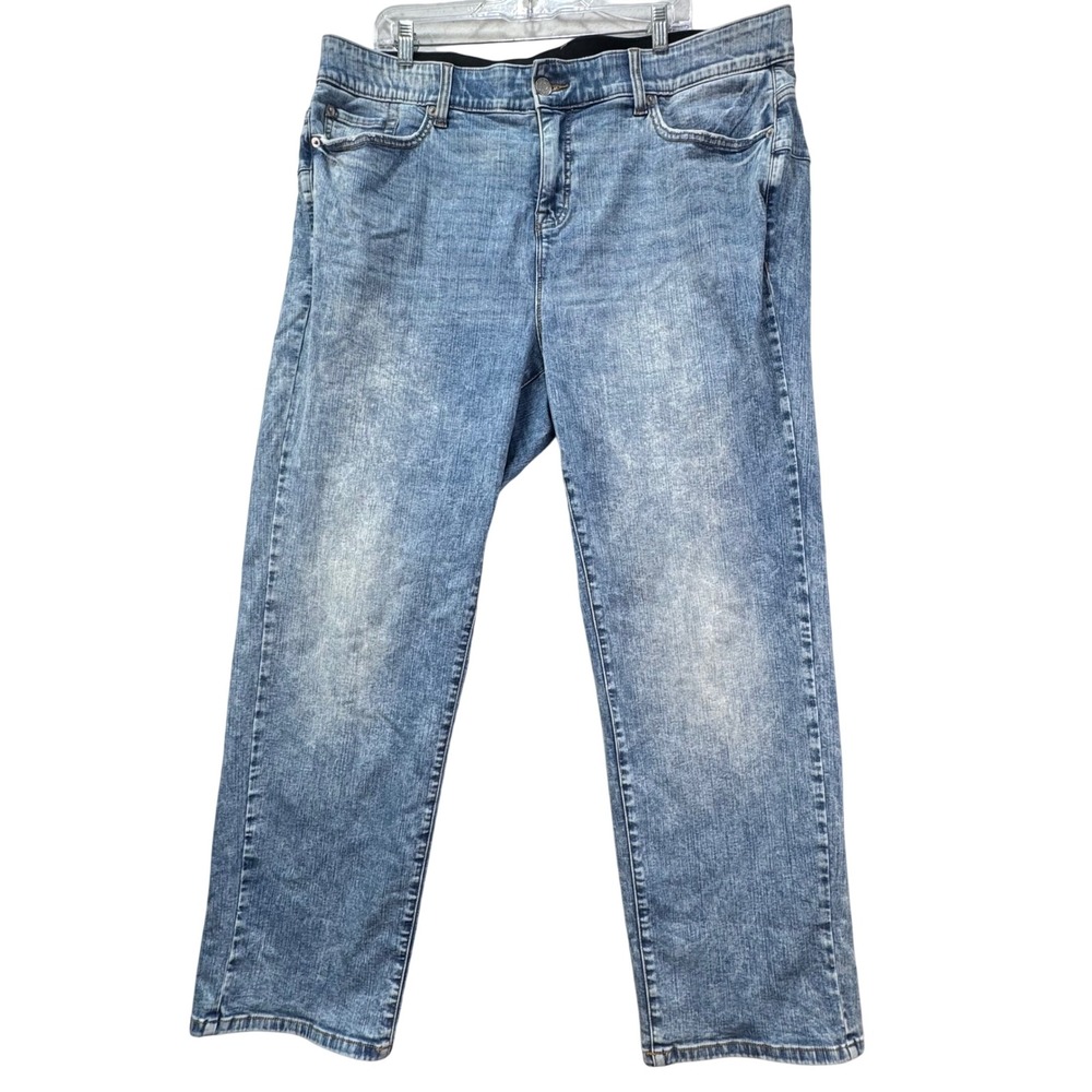 Torrid Bombshell Straight Jeans Womens 22R Light Wash Premium Stretch Acid Wash